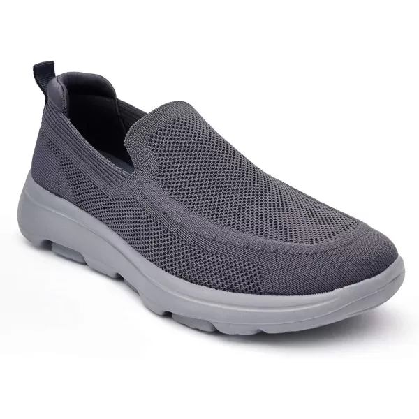 konhill Mens Breathable Walking Shoes  Tennis Casual Slip on Athletic SneakersADark GreyGrey