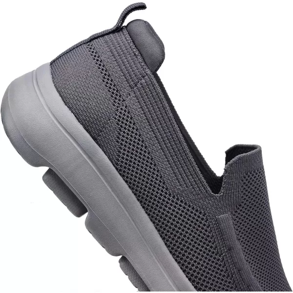 konhill Mens Breathable Walking Shoes  Tennis Casual Slip on Athletic SneakersADark GreyGrey