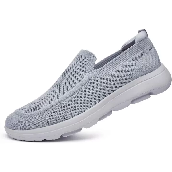 konhill Mens Slip on Loafers Walking Shoes  Mesh Casual Tennis SneakerALight Grey