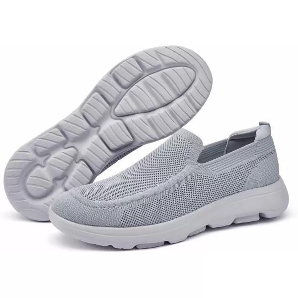 konhill Mens Slip on Loafers Walking Shoes  Mesh Casual Tennis SneakerALight Grey