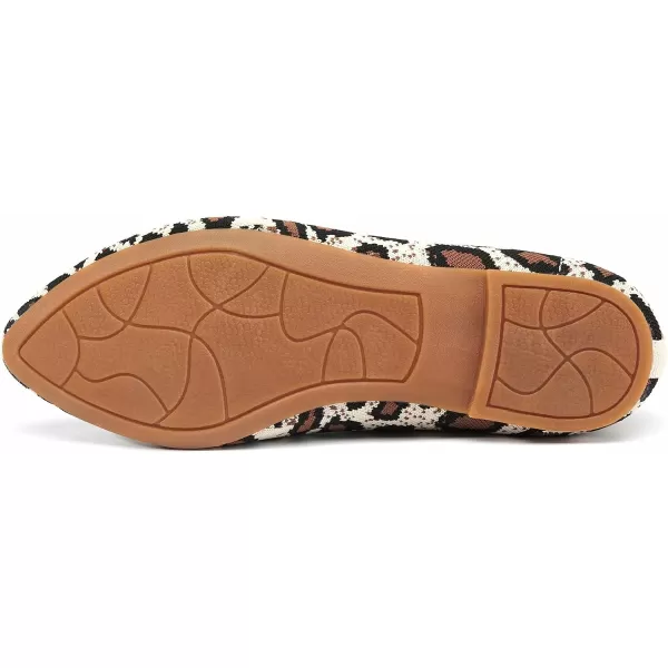 konhill Womens Classic Ballet Flats  Pointy Toe Soft Knit Slip on Dress Shoes 55 US Leopard Beigekonhill Womens Classic Ballet Flats  Pointy Toe Soft Knit Slip on Dress Shoes 55 US Leopard Beige