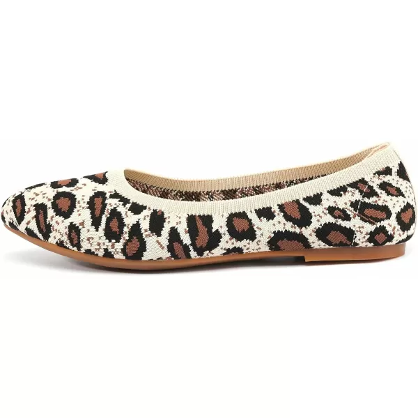 konhill Womens Classic Ballet Flats  Pointy Toe Soft Knit Slip on Dress Shoes 55 US Leopard Beigekonhill Womens Classic Ballet Flats  Pointy Toe Soft Knit Slip on Dress Shoes 55 US Leopard Beige