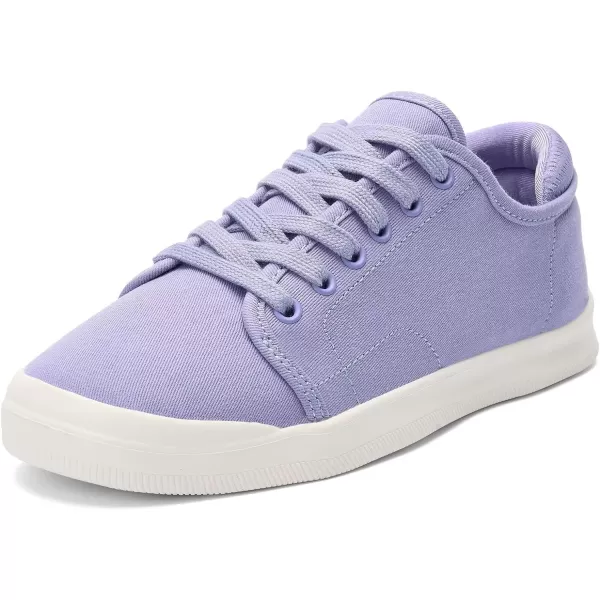 konhill Womens Low Top Sneakers Laceup Canvas Walking Shoes Classic Casual Flats Comfortable Skate Shoes Solid CamouflageALavender
