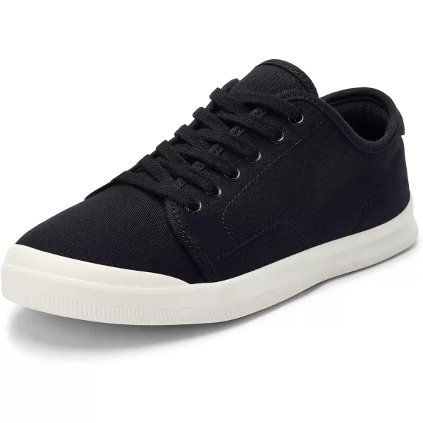 konhill Womens Low Top Sneakers Laceup Canvas Walking Shoes Classic Casual Flats Comfortable Skate Shoes Solid CamouflageBBlack