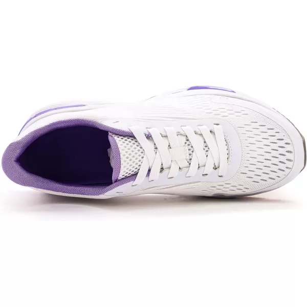 konhill Womens Road Running Shoes  Breathable Athletic Tennis Sport Fashion SneakersWhitePurple