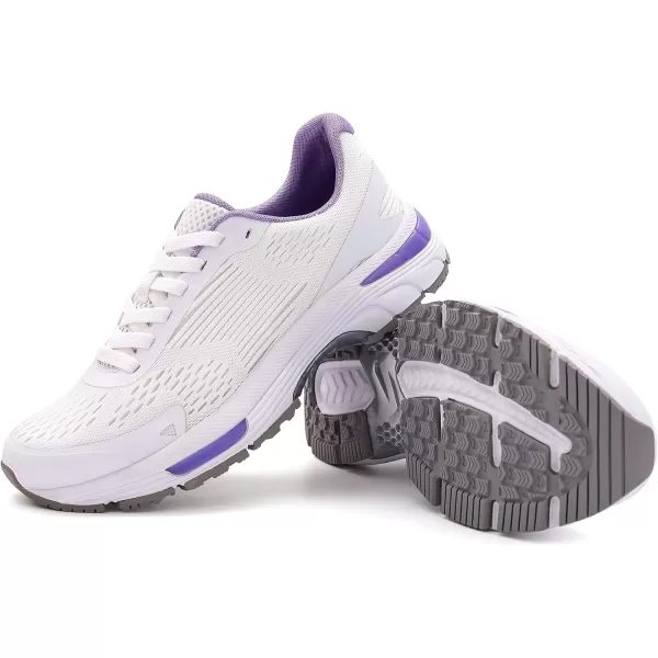 konhill Womens Road Running Shoes  Breathable Athletic Tennis Sport Fashion SneakersWhitePurple