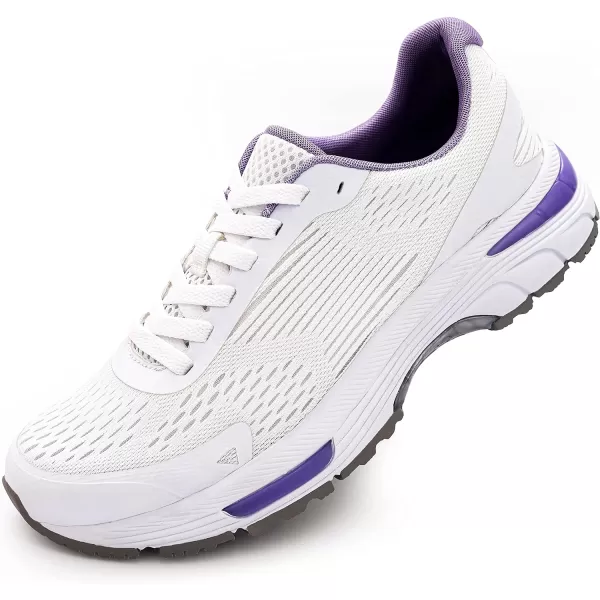 konhill Womens Road Running Shoes  Breathable Athletic Tennis Sport Fashion SneakersWhitePurple