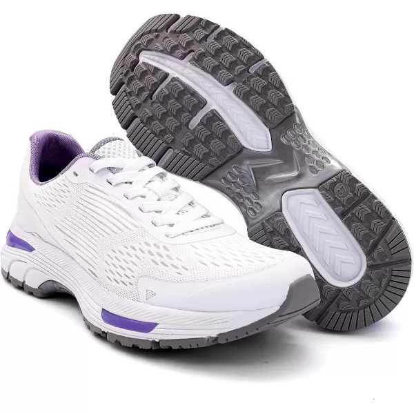 konhill Womens Road Running Shoes  Breathable Athletic Tennis Sport Fashion SneakersWhitePurple