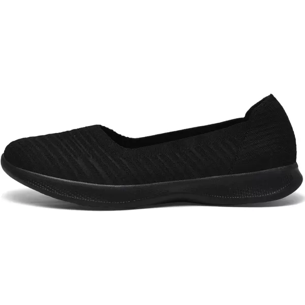 konhill Womens Slip on Loafers  Comfy Walking Tennis LowTop Ballet Flat Nurse Shoes Casual SneakersAll Black