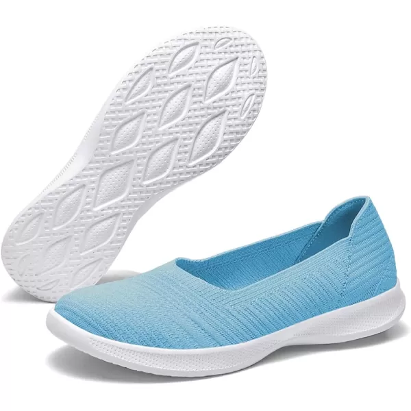 konhill Womens Slip on Loafers  Comfy Walking Tennis LowTop Ballet Flat Nurse Shoes Casual SneakersAqua