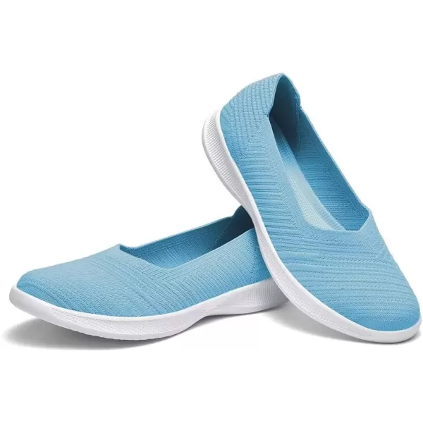 konhill Womens Slip on Loafers  Comfy Walking Tennis LowTop Ballet Flat Nurse Shoes Casual SneakersAqua