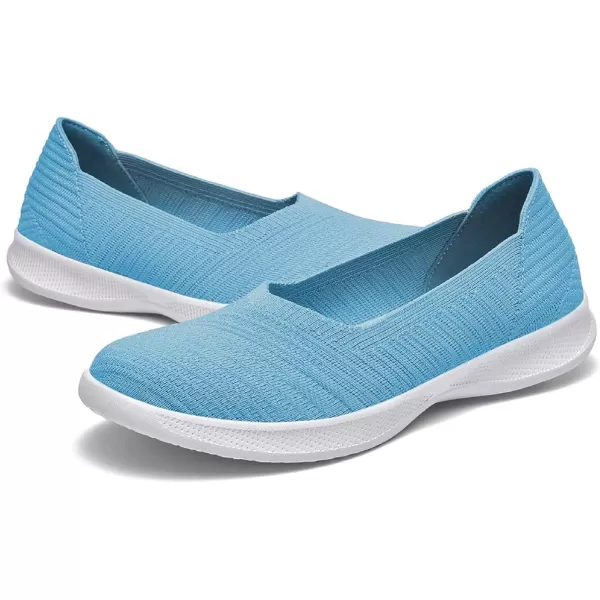 konhill Womens Slip on Loafers  Comfy Walking Tennis LowTop Ballet Flat Nurse Shoes Casual SneakersAqua