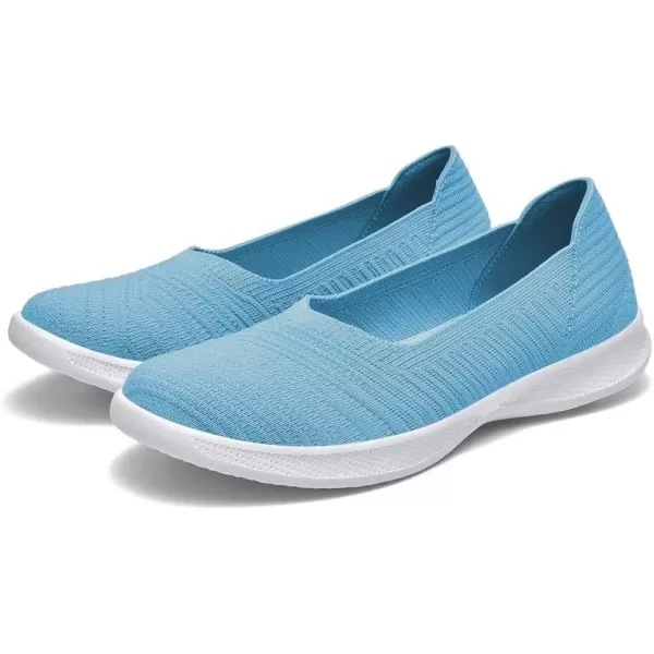 konhill Womens Slip on Loafers  Comfy Walking Tennis LowTop Ballet Flat Nurse Shoes Casual SneakersAqua