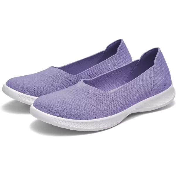 konhill Womens Slip on Loafers  Comfy Walking Tennis LowTop Ballet Flat Nurse Shoes Casual SneakersPurple