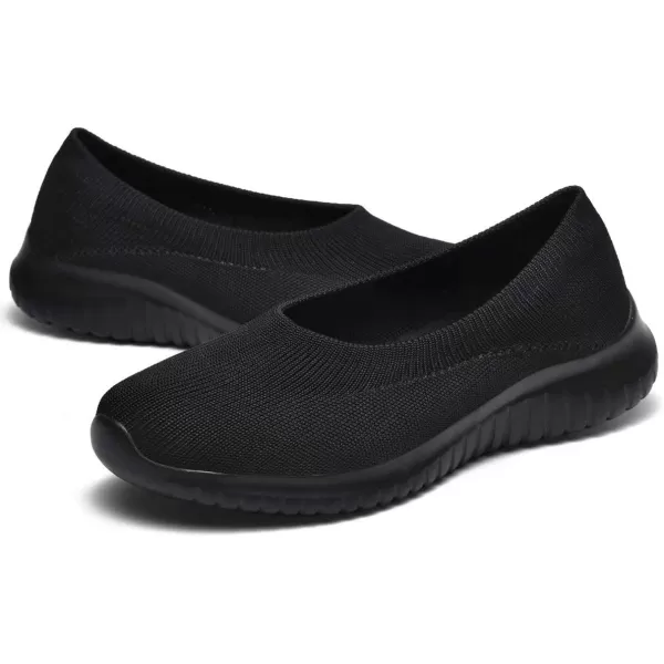 konhill Womens Tennis Walking Shoes  Breathable Casual Work Slipon Sneakers 7 US All Blackkonhill Womens Tennis Walking Shoes  Breathable Casual Work Slipon Sneakers 7 US All Black