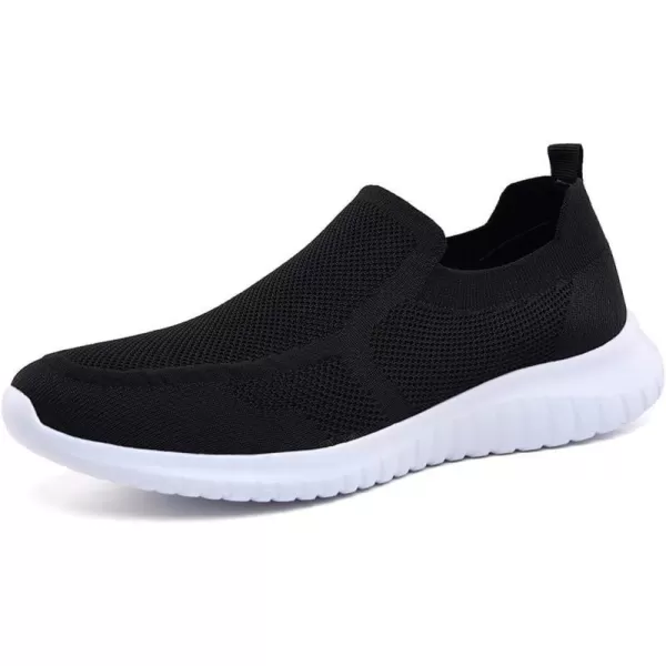 konhill Mens Breathable Tennis Shoes  Walking Casual Slip on Athletic SneakersABlack