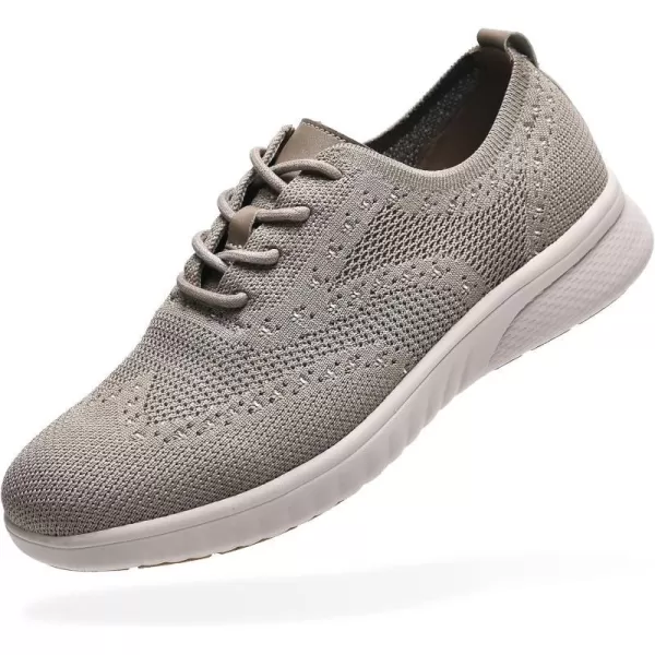 konhill Mens Mesh Sneakers Oxfords  Casual Lightweight Fashion Dress ShoesCKhaki