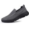imagekonhill Mens Walking Shoes Slip on Loafers Mesh Casual Tennis Sneaker Breathable ShoesADark GreyBlack