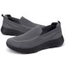 imagekonhill Mens Walking Shoes Slip on Loafers Mesh Casual Tennis Sneaker Breathable ShoesADark GreyBlack