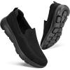 imagekonhill Mens Walking Shoes Slip on Loafers Mesh Casual Tennis Sneaker Breathable ShoesAAll Black