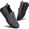 imagekonhill Mens Walking Shoes Slip on Loafers Mesh Casual Tennis Sneaker Breathable ShoesADark GreyBlack