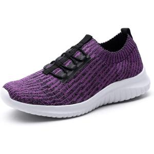 imagekonhill Womens Comfortable Walking Shoes  Tennis Athletic Casual Slip on Sneakers2122 Purple