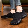 imagekonhill Womens Slip On Sneakers Non Slip Walking Shoes Breathable Mesh Work Casual Lightweight Tennis Workout Shoes2133 All Black