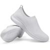 imagekonhill Womens Slip On Sneakers Non Slip Walking Shoes Breathable Mesh Work Casual Lightweight Tennis Workout Shoes2133 White