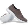 imagekonhill Womens Slip On Sneakers Non Slip Walking Shoes Breathable Mesh Work Casual Lightweight Tennis Workout Shoes8636 Brown