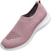 imagekonhill Womens Slip On Sneakers Non Slip Walking Shoes Breathable Mesh Work Casual Lightweight Tennis Workout Shoes8636 Mauve