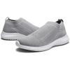 imagekonhill Womens Slip On Sneakers Non Slip Walking Shoes Breathable Mesh Work Casual Lightweight Tennis Workout Shoes8822 Light Grey