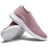 imagekonhill Womens Slip On Sneakers Non Slip Walking Shoes Breathable Mesh Work Casual Lightweight Tennis Workout Shoes8822 Mauve