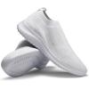 imagekonhill Womens Slip On Sneakers Non Slip Walking Shoes Breathable Mesh Work Casual Lightweight Tennis Workout Shoes8822 White