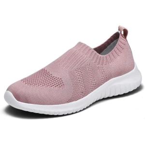 imagekonhill Womens Slip On Sneakers Non Slip Walking Shoes Breathable Mesh Work Casual Lightweight Tennis Workout Shoes2032 Mauve