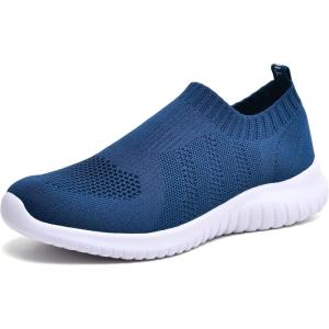 imagekonhill Womens Slip On Sneakers Non Slip Walking Shoes Breathable Mesh Work Casual Lightweight Tennis Workout Shoes2133 Blue
