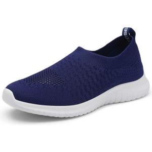 imagekonhill Womens Slip On Sneakers Non Slip Walking Shoes Breathable Mesh Work Casual Lightweight Tennis Workout Shoes8636 Navy