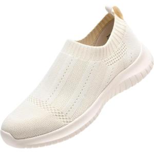 imagekonhill Womens Slip On Sneakers Non Slip Walking Shoes Breathable Mesh Work Casual Lightweight Tennis Workout Shoes8822 Beige