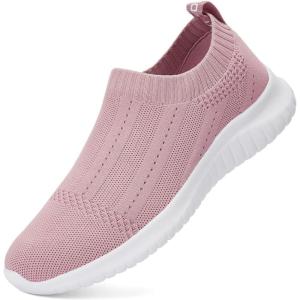 imagekonhill Womens Slip On Sneakers Non Slip Walking Shoes Breathable Mesh Work Casual Lightweight Tennis Workout Shoes8822 Mauve