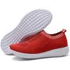 imagekonhill Womens Lightweight Walking Shoes Breathable Slip On Tennis Sneakers Casual Mesh Workout Athletic0607 Red