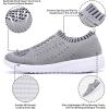 imagekonhill Womens Lightweight Walking Shoes Breathable Slip On Tennis Sneakers Casual Mesh Workout Athletic06071 Gray