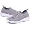 imagekonhill Womens Lightweight Walking Shoes Breathable Slip On Tennis Sneakers Casual Mesh Workout Athletic06071 Gray