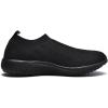 imagekonhill Womens Lightweight Walking Shoes Breathable Slip On Tennis Sneakers Casual Mesh Workout Athletic0637 All Black
