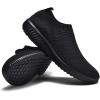 imagekonhill Womens Lightweight Walking Shoes Breathable Slip On Tennis Sneakers Casual Mesh Workout Athletic0637 All Black