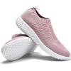 imagekonhill Womens Lightweight Walking Shoes Breathable Slip On Tennis Sneakers Casual Mesh Workout Athletic0701 Mauve