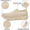 imagekonhill Womens Lightweight Walking Shoes Breathable Slip On Tennis Sneakers Casual Mesh Workout Athletic6701 Beige