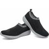 imagekonhill Womens Lightweight Walking Shoes Breathable Slip On Tennis Sneakers Casual Mesh Workout Athletic6701 Black Grey