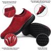 imagekonhill Womens Lightweight Walking Shoes Breathable Slip On Tennis Sneakers Casual Mesh Workout Athletic6701 Burgundy Black