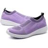imagekonhill Womens Lightweight Walking Shoes Breathable Slip On Tennis Sneakers Casual Mesh Workout Athletic6701 Purple