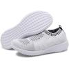 imagekonhill Womens Lightweight Walking Shoes Breathable Slip On Tennis Sneakers Casual Mesh Workout Athletic6701 White