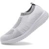 imagekonhill Womens Lightweight Walking Shoes Breathable Slip On Tennis Sneakers Casual Mesh Workout Athletic6701 White